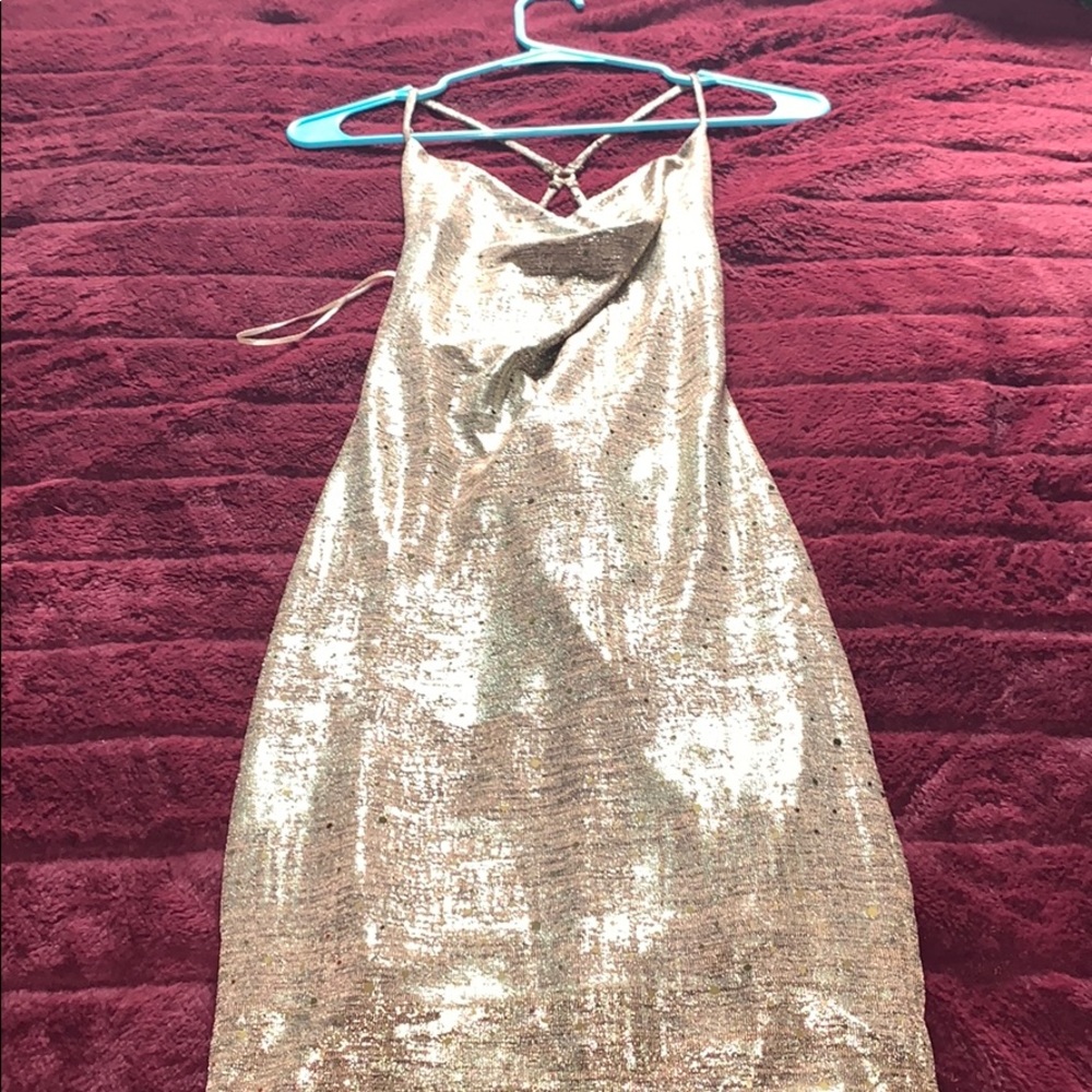 Gold cowl neck dress! Worn once!